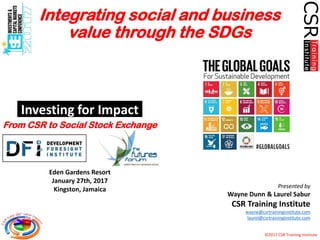 Integrating social and business value through the SDGs | PDF