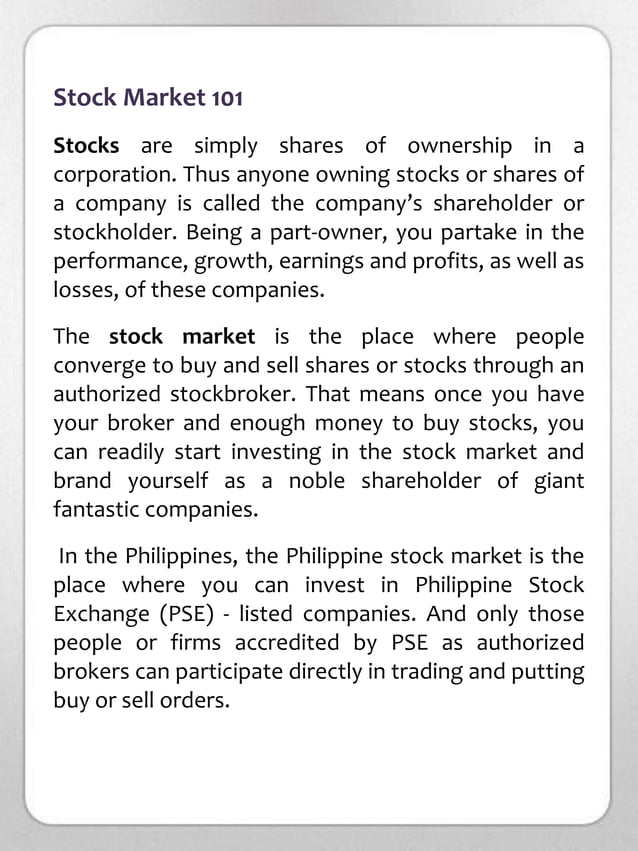 Investing in philippine stock market for beginners a quick start for