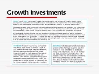 Growth Inves tments
 