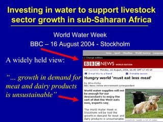 Investing in water to support livestock sector growth in sub-Saharan Africa
