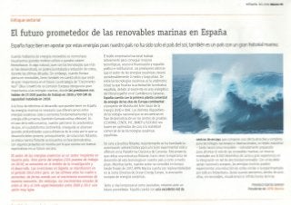 El futuro prometedor de las renovables marinas en Espana