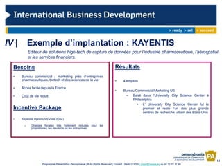 IV |         Exemple d’implantation : KAYENTIS
             Editeur de solutions high-tech de capture de données pour l’in...