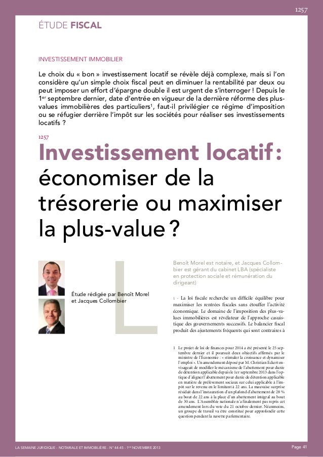 investissement immobilier étude