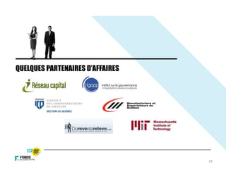 QUELQUES PARTENAIRES D’AFFAIRES
29
 