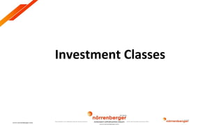 ©2018. The Norrenberger Financial Group.
Norrenberger is an integrated financial services group licensed and regulated by the Central Bank of Nigeria (CBN) and the Securities and Exchange Commission (SEC).
All Rights Reserved.
Investment Classes
 