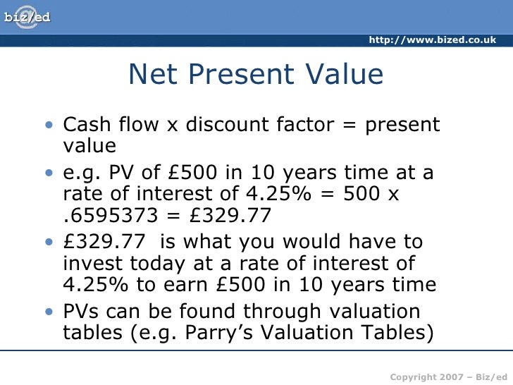 investment appraisals discounting cash flows