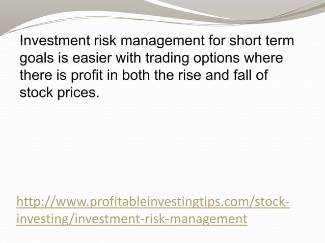 Investment Risk Management | PPTX