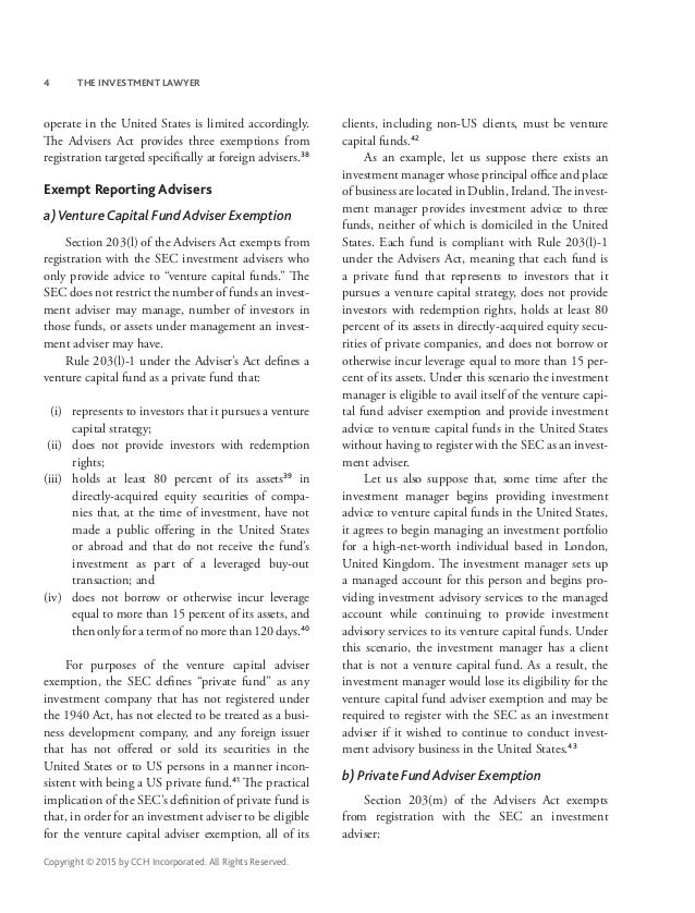 Investment Advisers Act Considerations for Foreign Investment Advisers