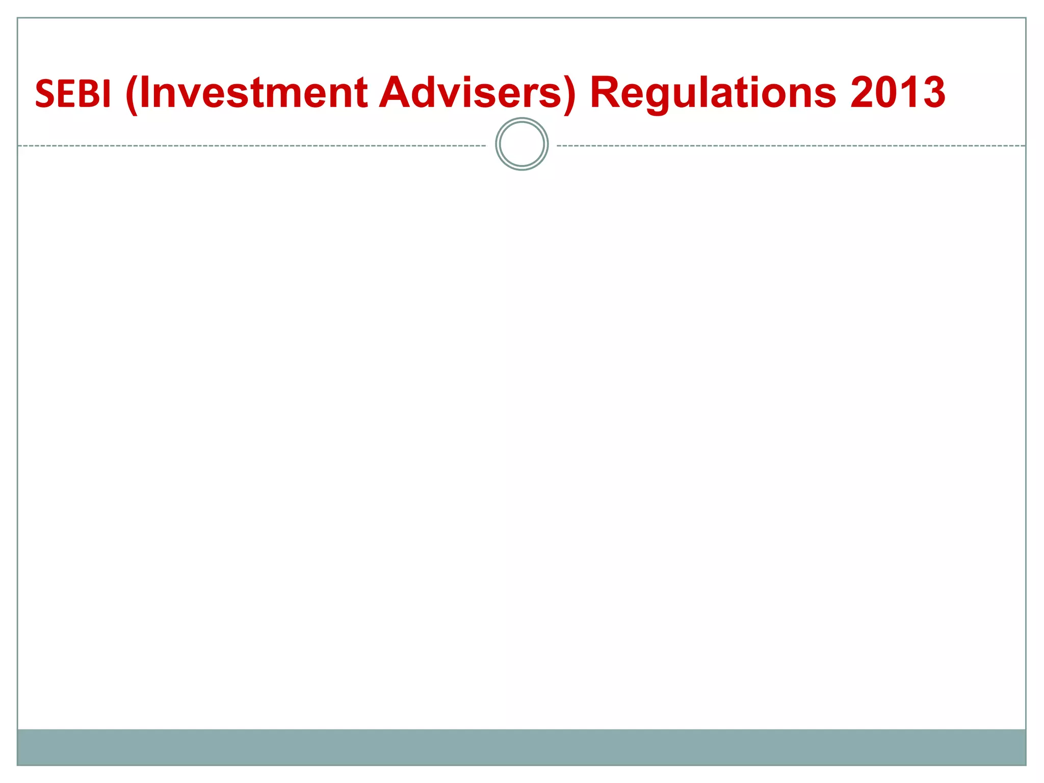 Investment advisors regulations 2013 PPT