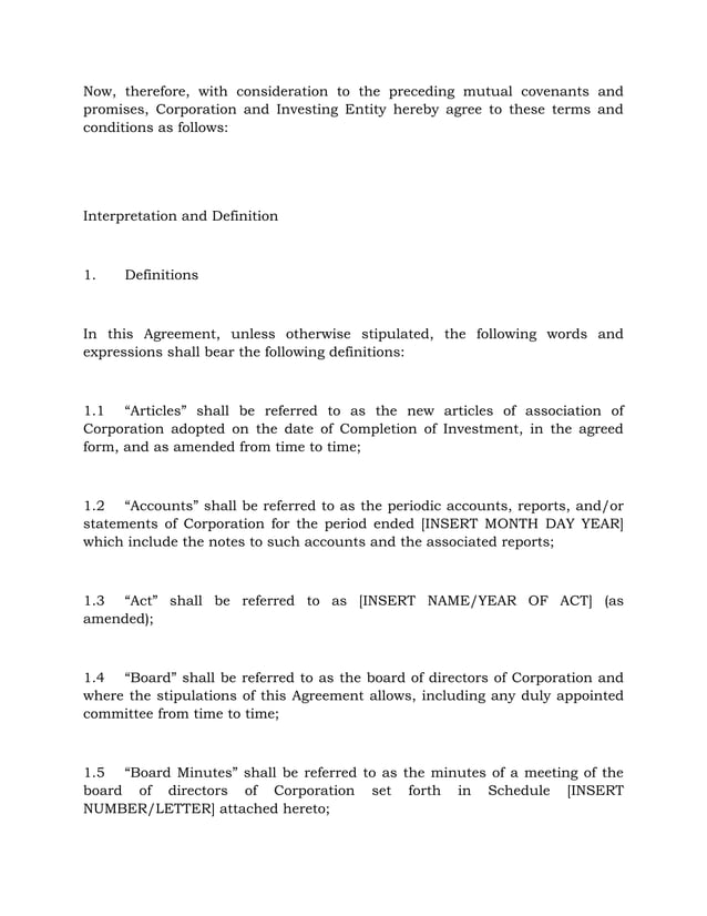 INVESTMENT AGREEMENT | PDF