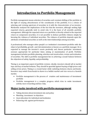 Portfolio Management Introduction Investment analysis and portfolio management | DOCX