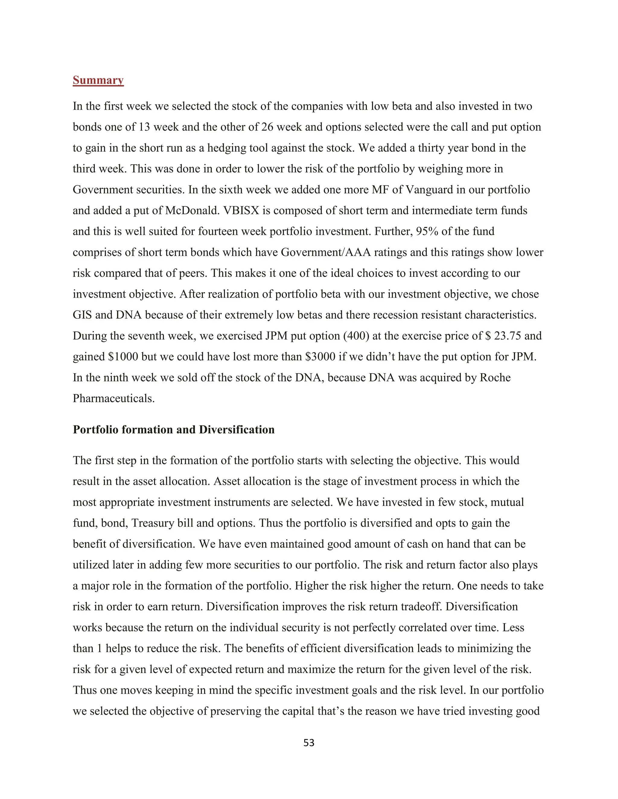 Investment Analysis Final Project