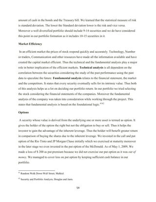 Investment Analysis  Final Project