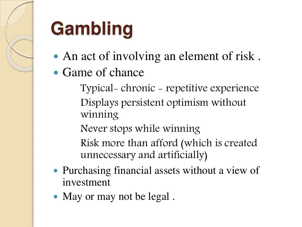 Investment Vs Speculation , Gambling and Arbitrage