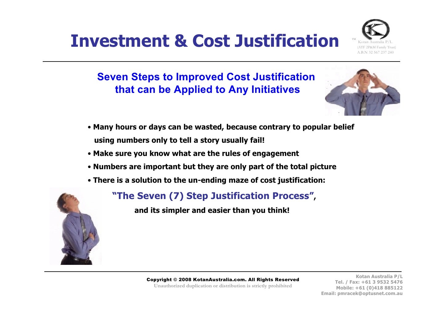 Investment And Cost Justification 7 Simple Steps
