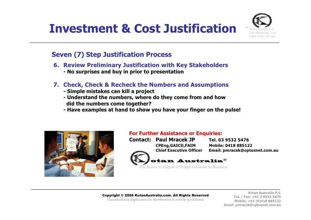 Investment And Cost Justification 7 Simple Steps
