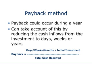 Investment Appraisal | PPT