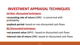 Advanced level Accounting Investment appraisal_Kanyoza.pptx