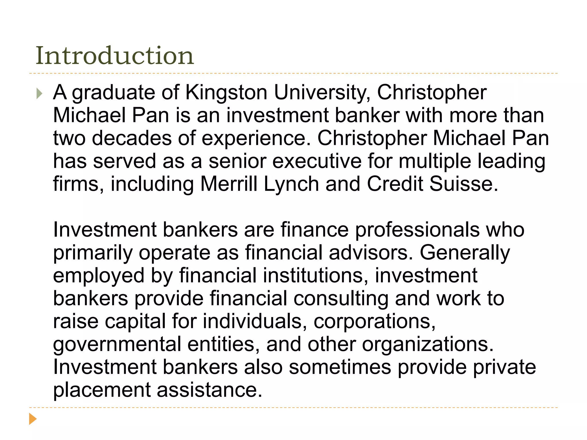 Investment Bankers and Private Placements PPT