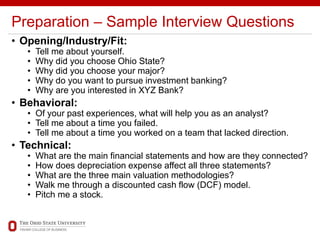 Bank Interview Introduction Sample Careers in Investment Banking Field Introduction | PPTX
