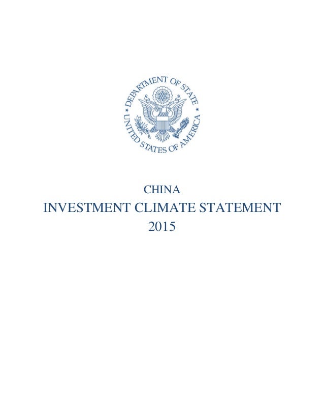 Investment Climate China