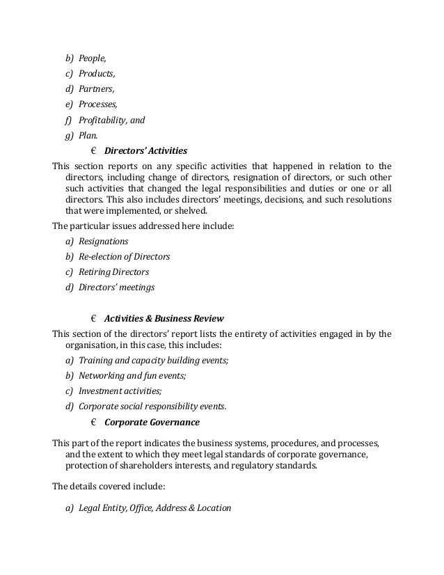 corporate report format