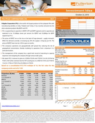 Polyplex Cap Investment Idea - POLYPLEX CORPORATION LTD -