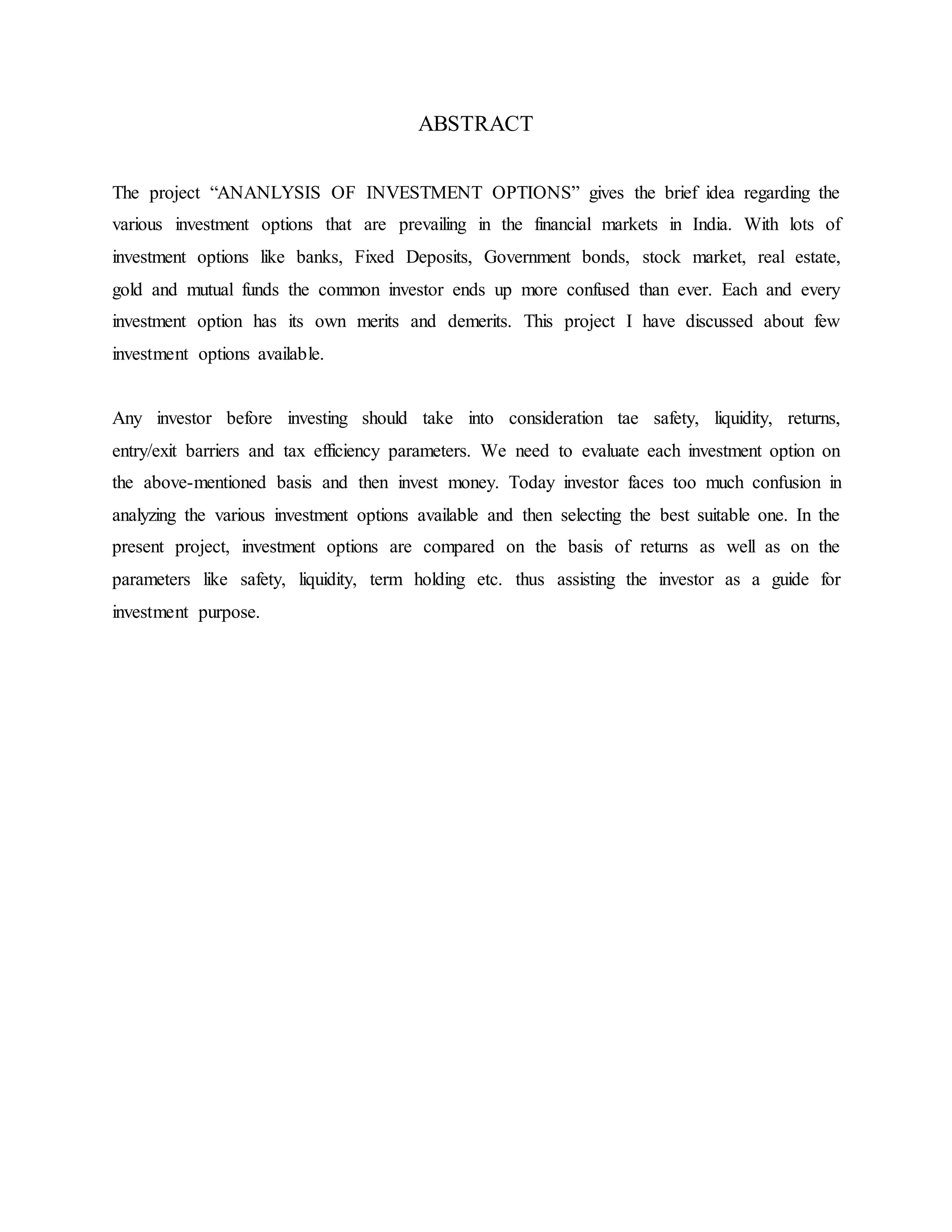 Investment in decision icici synopsys PDF