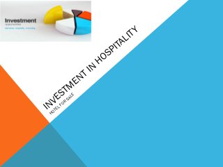 INVESTM
ENT IN
HOSPITALITY
HOTEL FOR
SALE
 