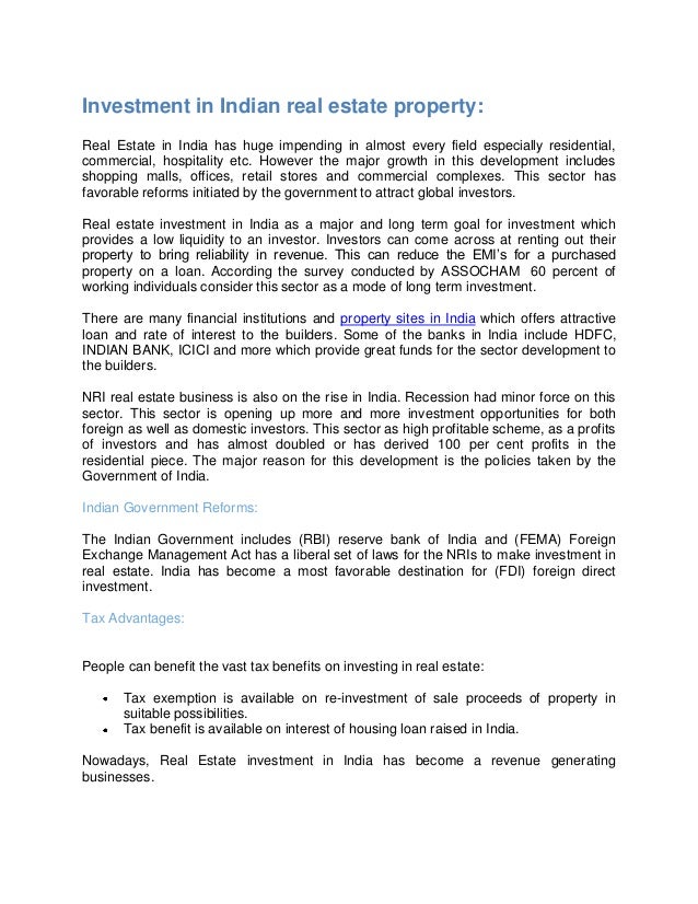 Real Estate Investment Companies In India / Pdf Real Estate Mutual Fund Broadening India S Capital Market International Journal Of Latest Technology In Engineering Management Applied Science Ijltemas Www Ijltemas In Academia Edu : The investment in residential real estate generates regular rental income and appreciation with a modest amount of risk as compared to equity investments.