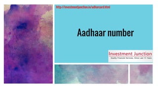 Aadhaar number
http://investmentjunction.in/adharcard.html
 