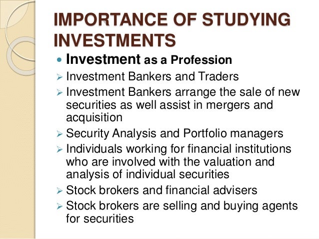Importance Of Investment Management Importance Of Investment Management