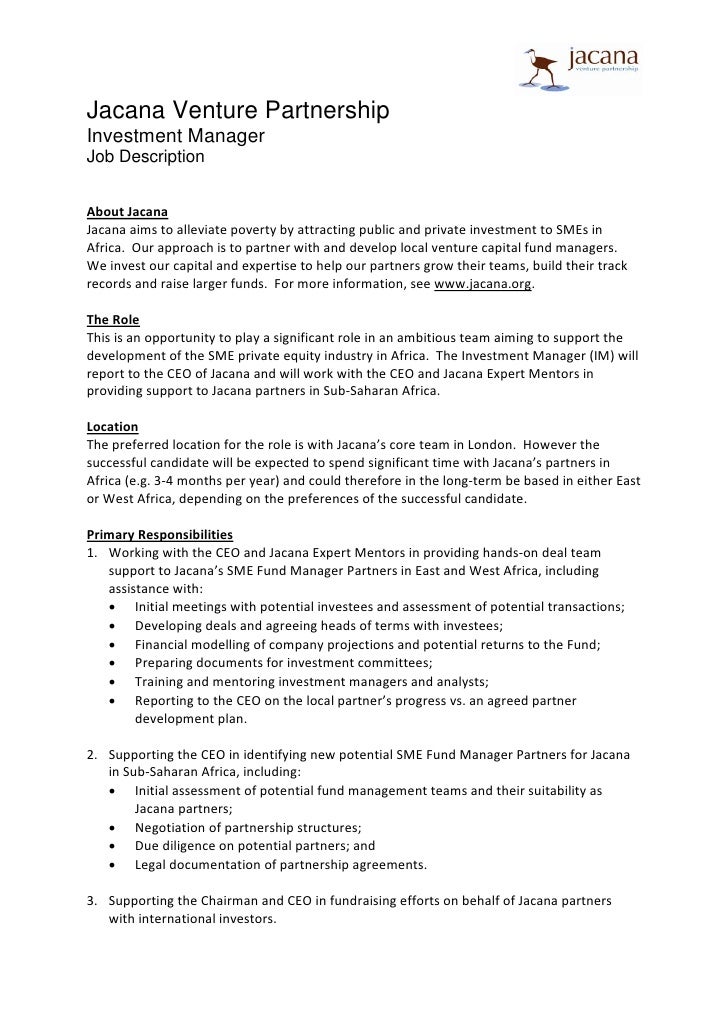 Investment Management Job Description - How To Get Into Asset Management Wallstreetmojo - History of transactional experience with brokers and investors in….