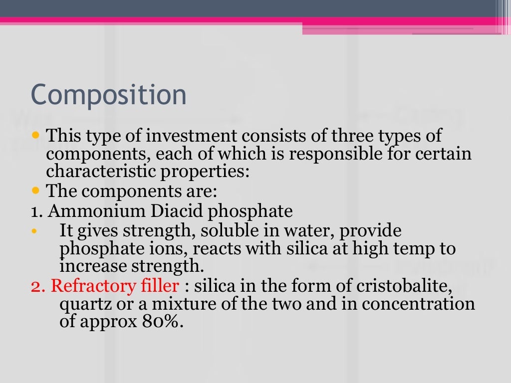 Investment materials