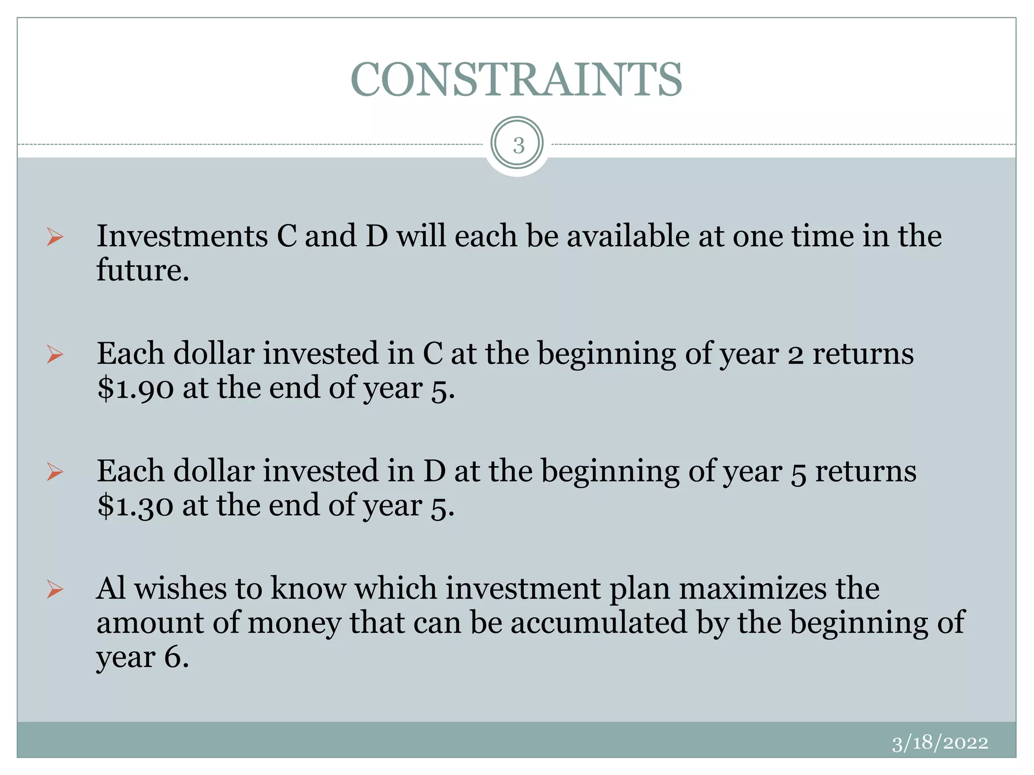 Investment problem | PPTX