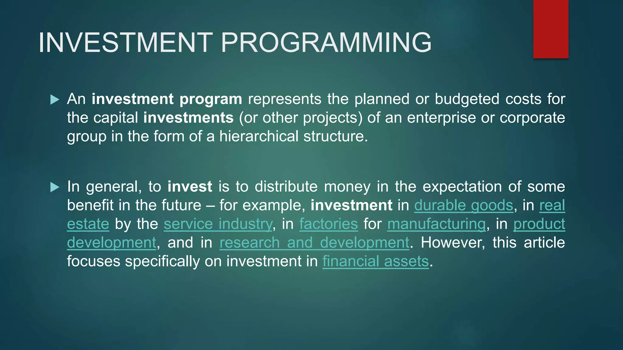 Investment Programming | PPTX