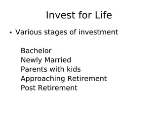 Investments At Different Stages Of Life