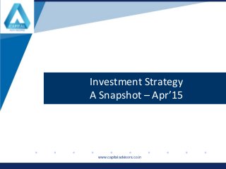 www.company.comwww.company.com
Investment Strategy
A Snapshot – Apr’15
www.capitaladvisors.co.in
 