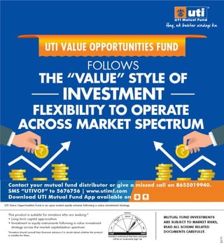 Investment Style of UTI Value Opportunities Fund