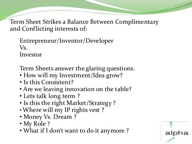 Investment term sheets-An Overview