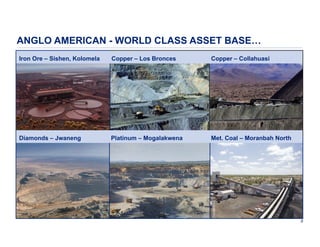 ANGLO AMERICAN - WORLD CLASS ASSET BASE…
Iron Ore – Sishen, Kolomela

Copper – Los Bronces

Copper – Collahuasi

Diamonds – Jwaneng

Platinum – Mogalakwena

Met. Coal – Moranbah North

8

 