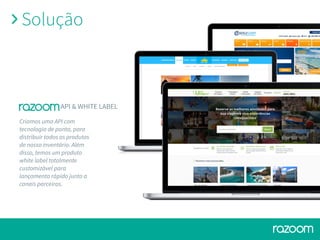 Solução
API & WHITE LABEL
Criamos uma API com
tecnologia de ponta, para
distribuir todos os produtos
de nosso inventário. Além
disso, temos um produto
white label totalmente
customizável para
lançamento rápido junto a
canais parceiros.
 