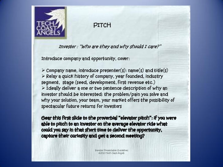 Investor Presentation On A Napkin