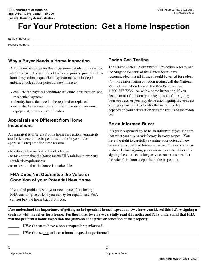 investor bid package for hud homes hud inspection form
