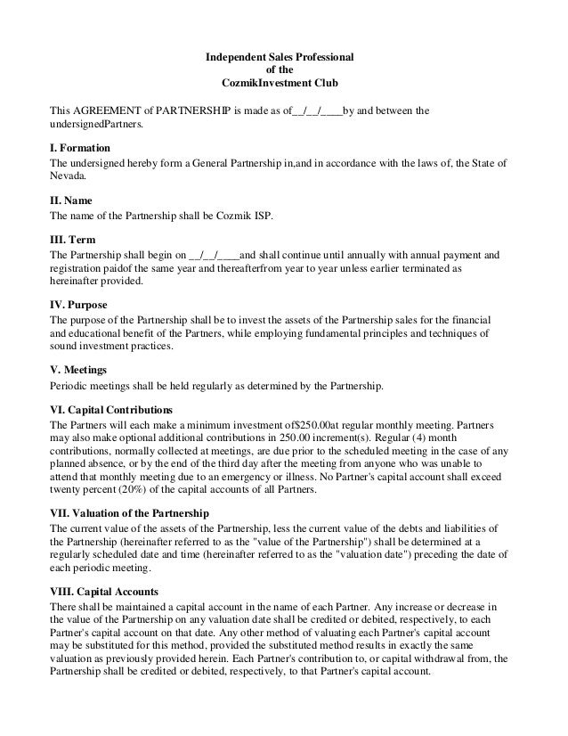 investor contract sample