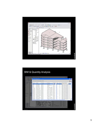 © 2007 Autodesk      9




BIM & Quantity Analysis




© 2007 Autodesk      10




                          5
 