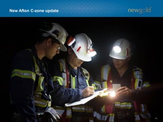 New Afton C-zone update
49
New Afton
Pit
Main
B1 & B2 Zone
B3 Block
C-zone
Main Zone
Extraction Level
790m
630m
1,180m
C-zone Block
Cave Volume
 