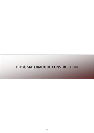 26
BTP & MATERIAUX DE CONSTRUCTION
 