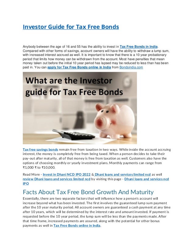 Investor guide for tax free bonds