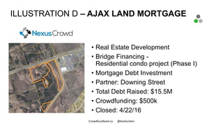 ILLUSTRATION D – AJAX LAND MORTGAGE
• Real Estate Development
• Bridge Financing -
Residential condo project (Phase I)
• M...